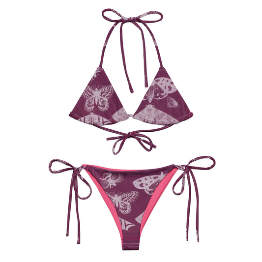 Butterflies & Bees Pink Print Recycled String Bikini