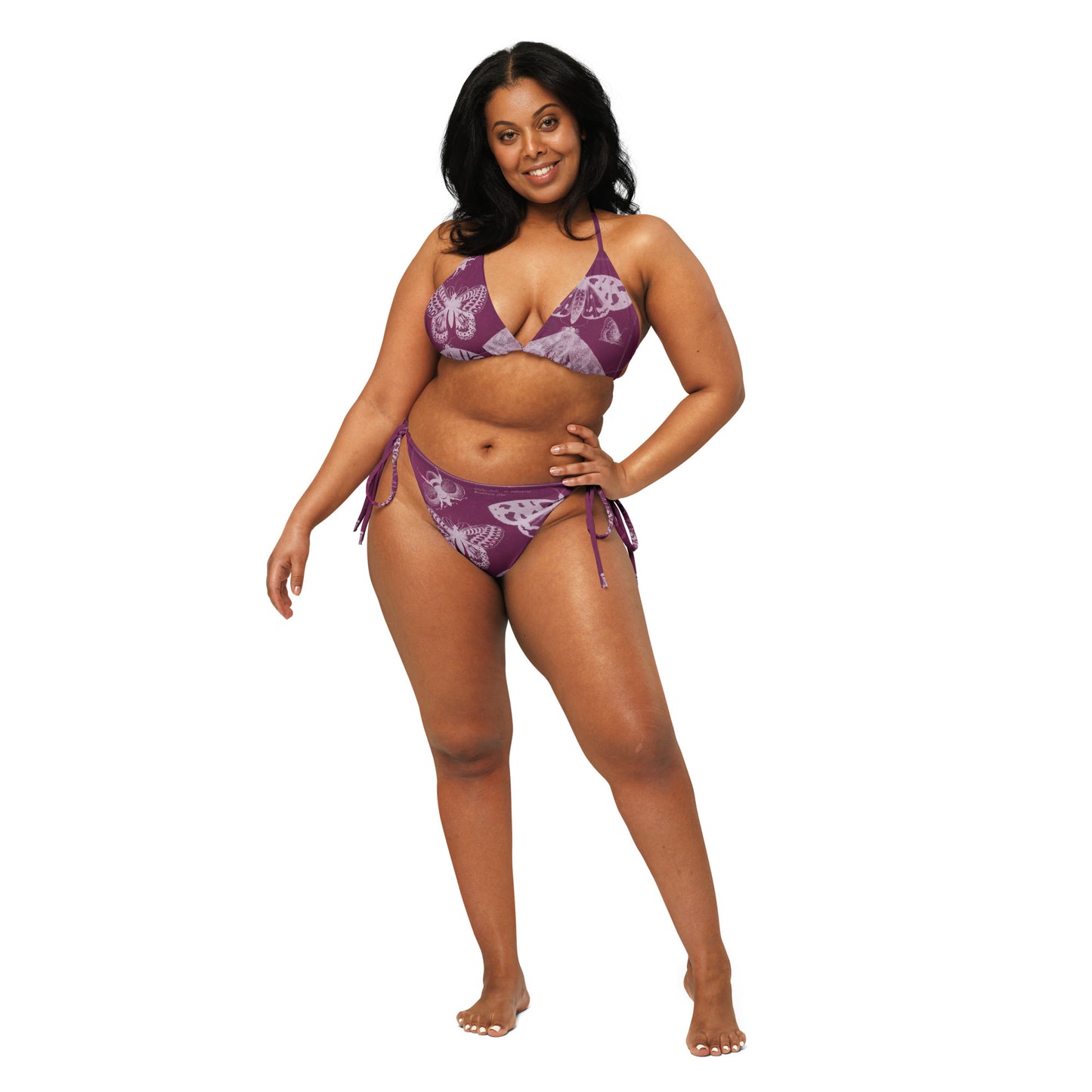 Butterflies & Bees Pink Print Recycled String Bikini