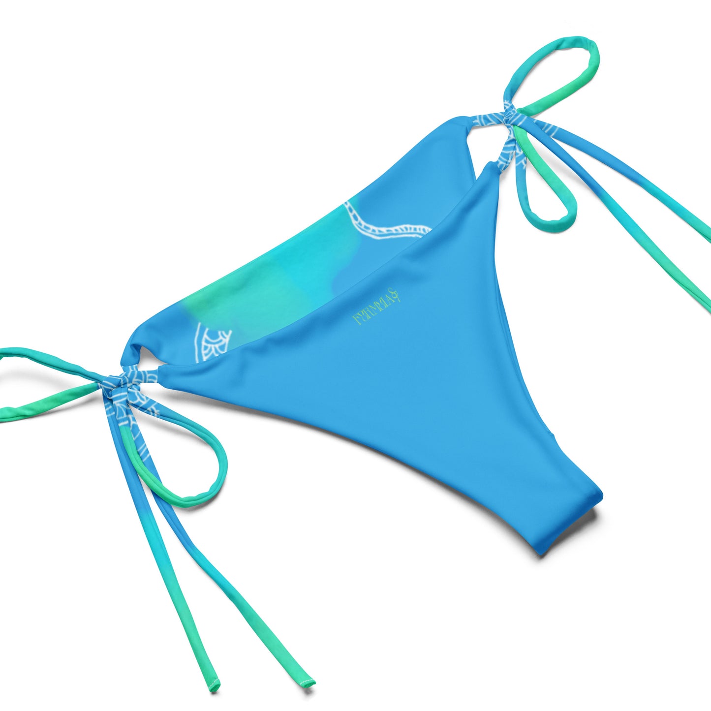 Blue Heart Eternal Love Snake recycled string vibrant blue mystical bikini