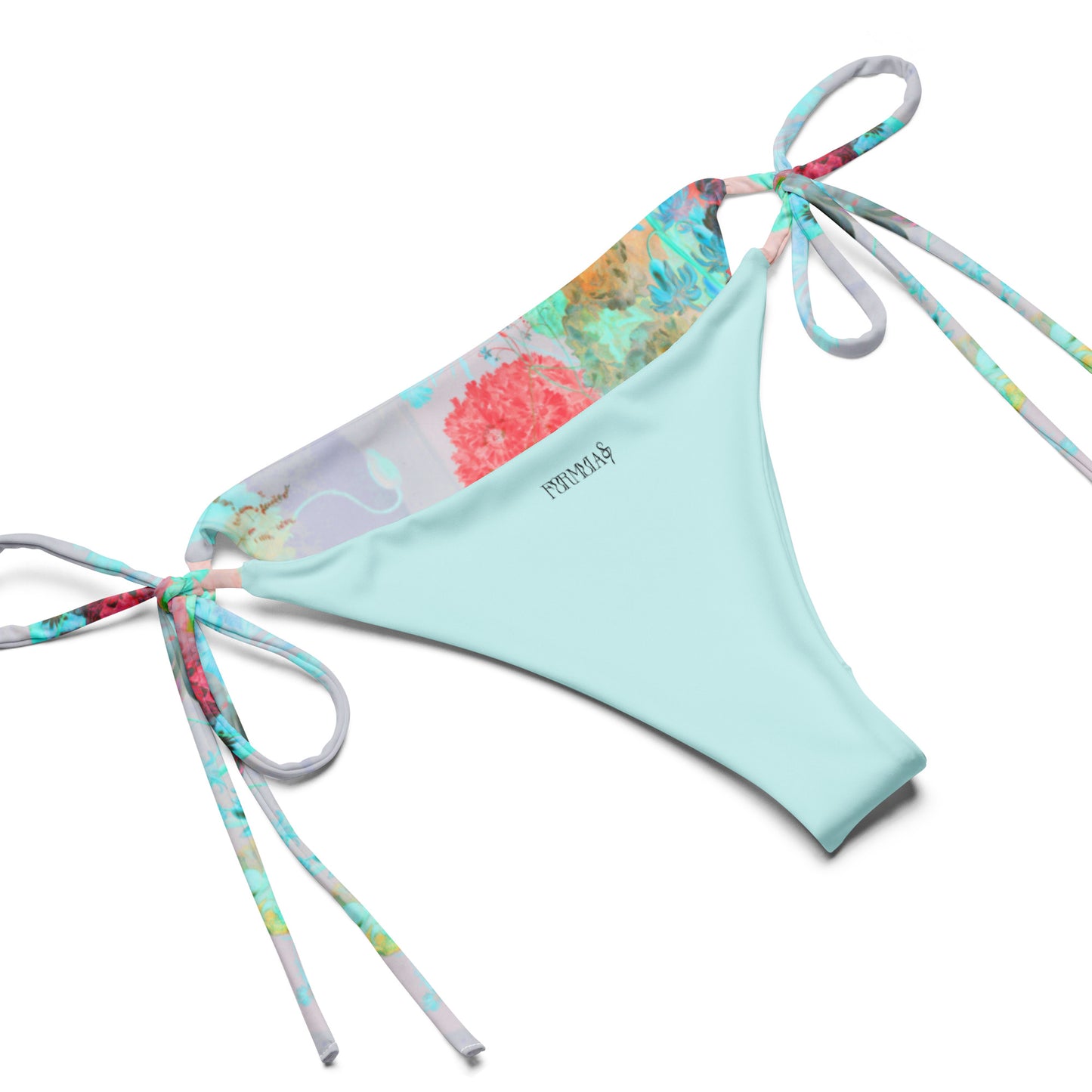 Peaches & Grapes Floral Print Recycled String Bikini