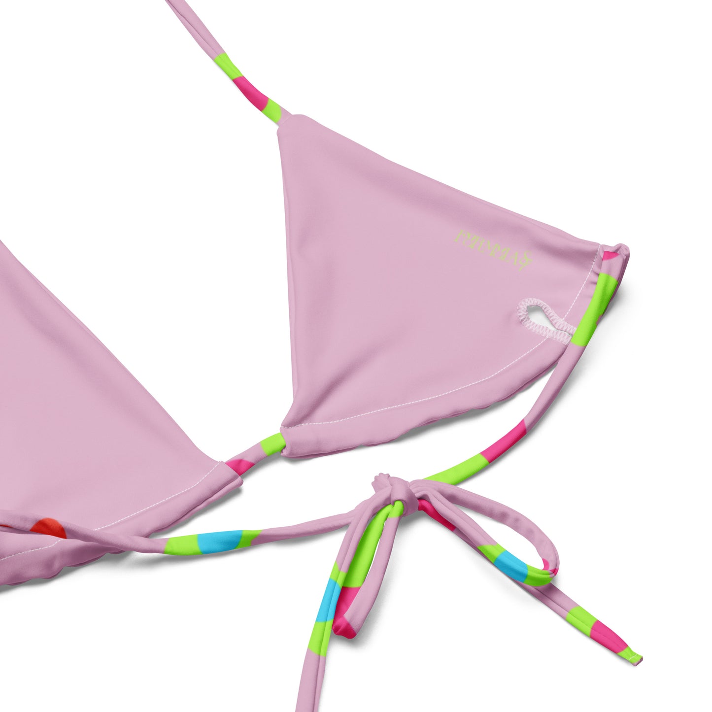 Floral Doodles Pink print recycled string bikini