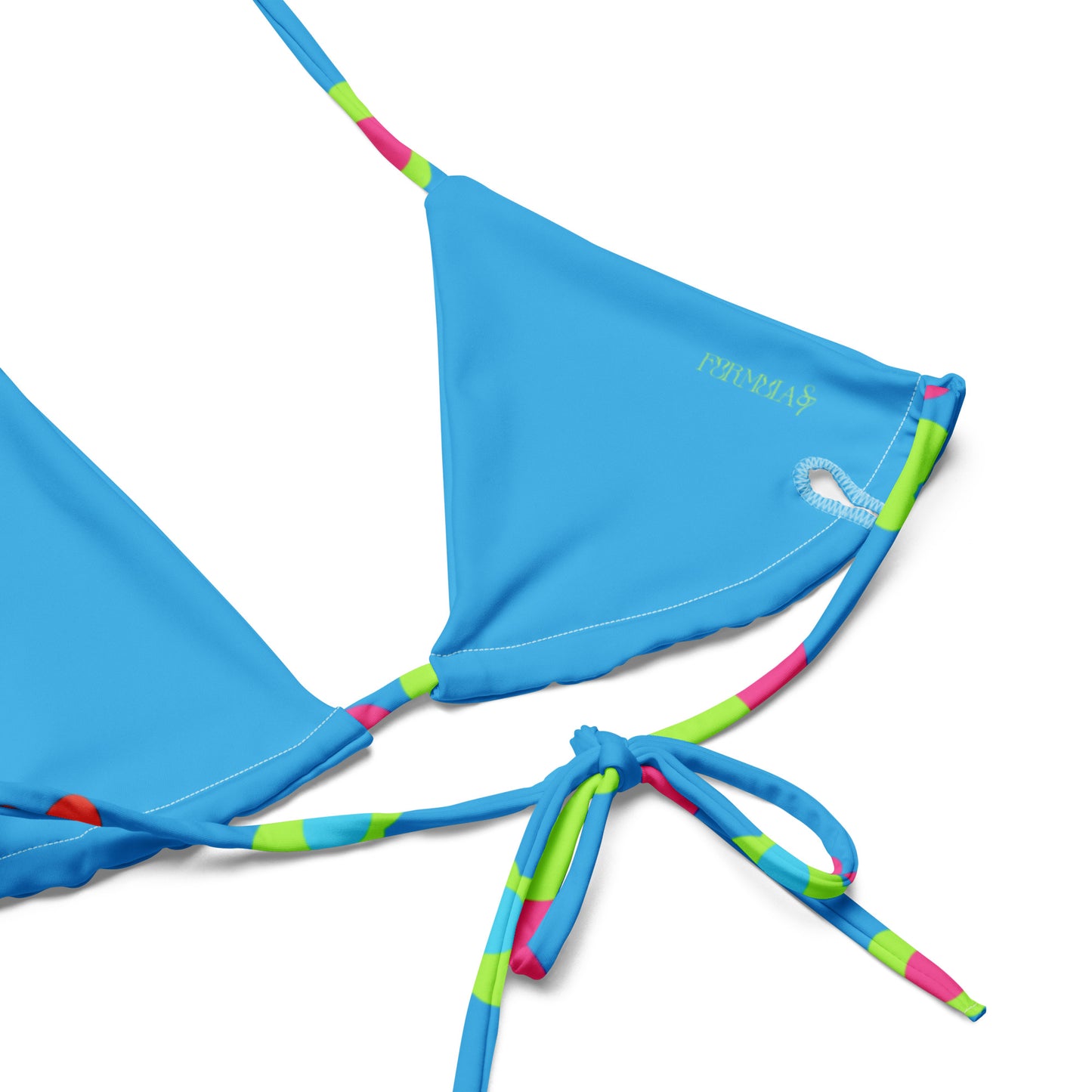 Floral Doodles Blue print recycled string bikini