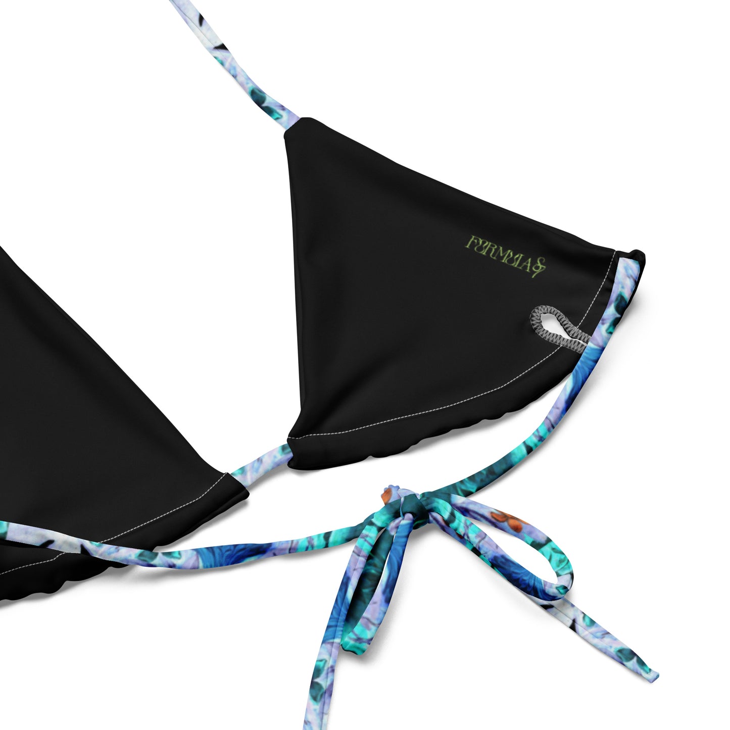 Botanical Bliss Blue Print Recycled String Bikini