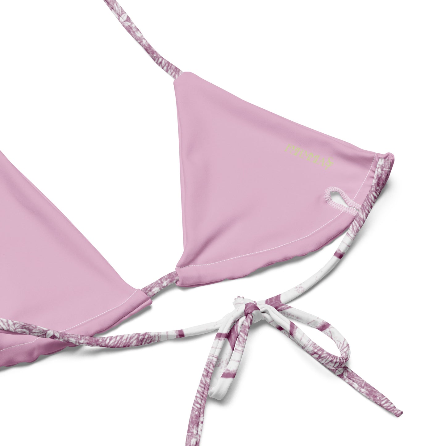 Lavender Swans Print Recycled String Bikini