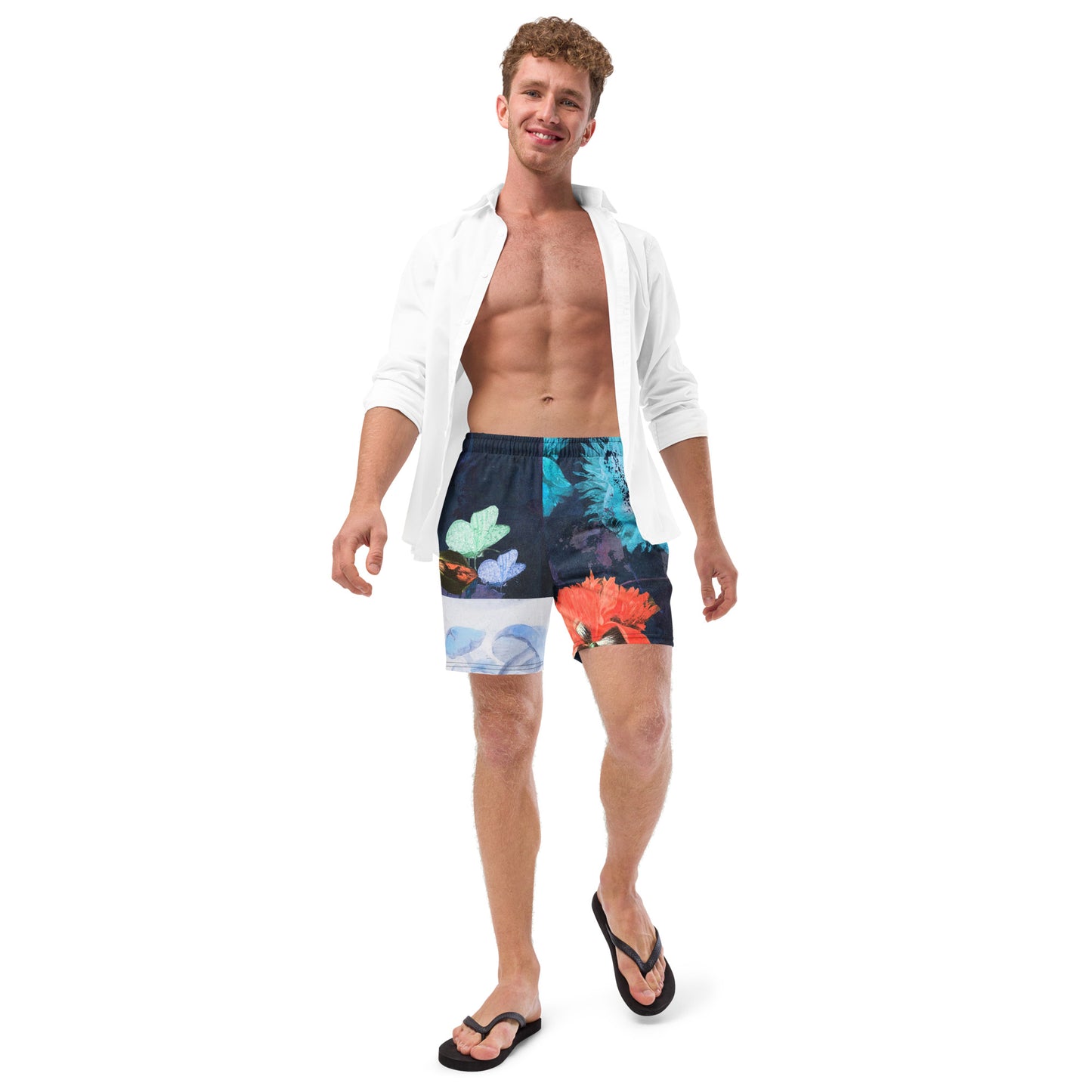 Exquisite Floral Print Men's swim trunks