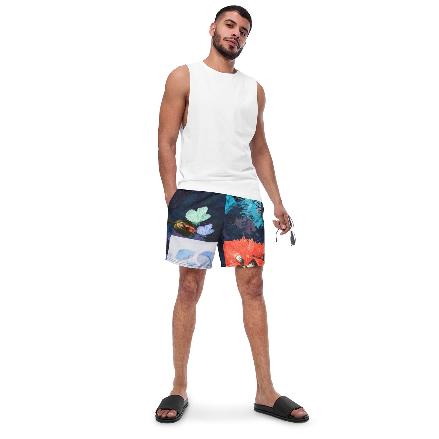 Exquisite Floral Print Men's swim trunks