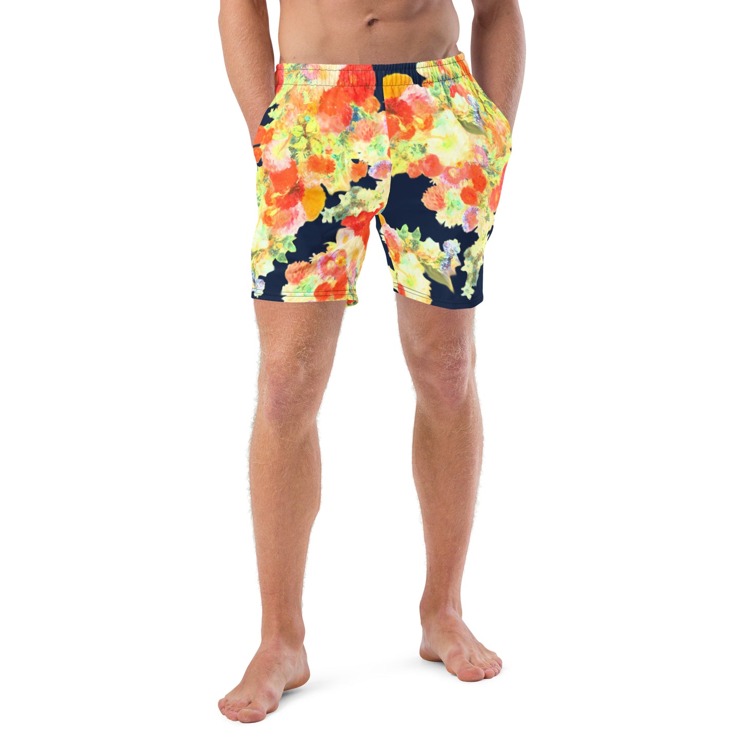 Wonder of Love Floral Print Men's swim trunks