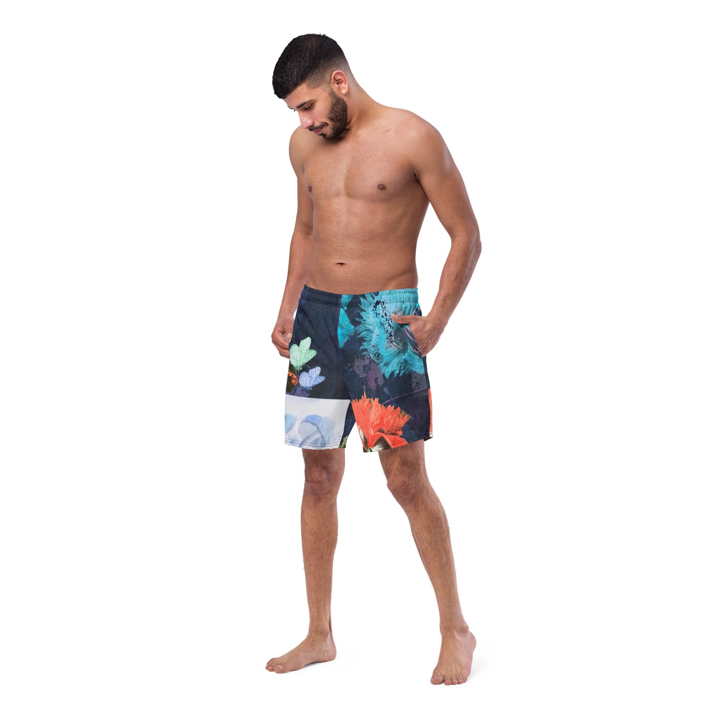Exquisite Floral Print Men's swim trunks