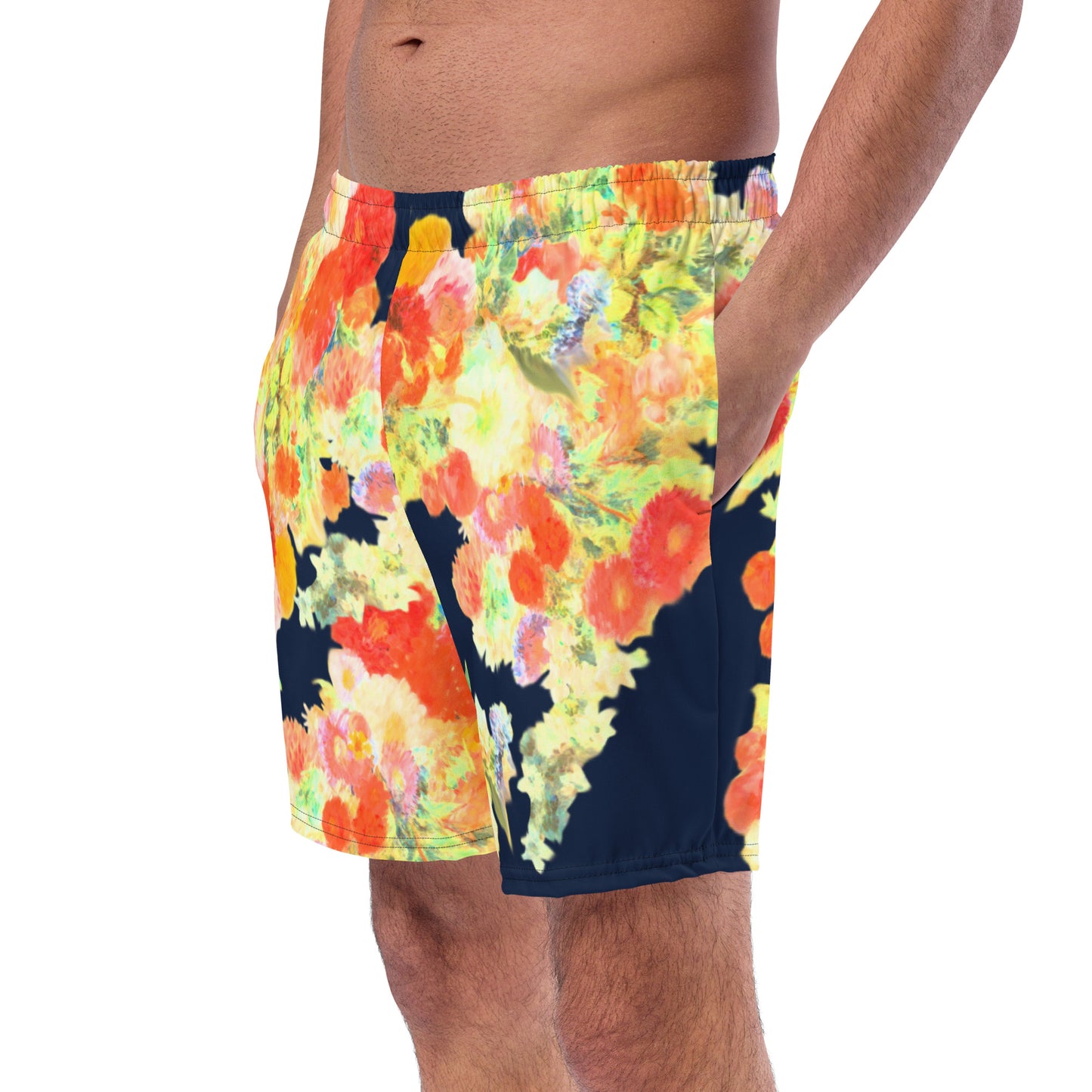 Wonder of Love Floral Print Men's swim trunks
