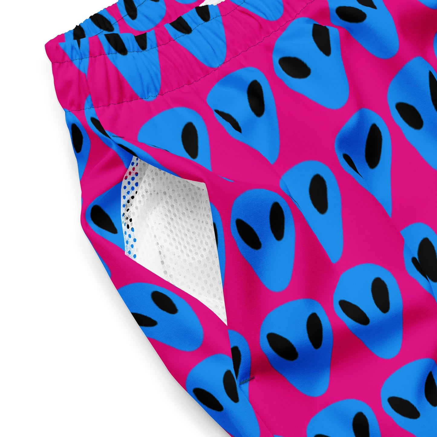 Blue Alien Men's Hot Pink swim trunks