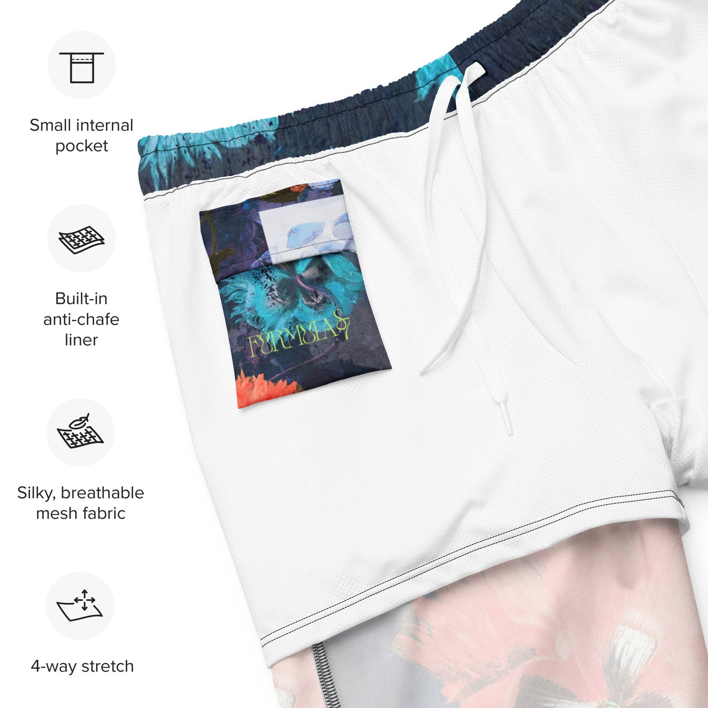 Exquisite Floral Print Men's swim trunks