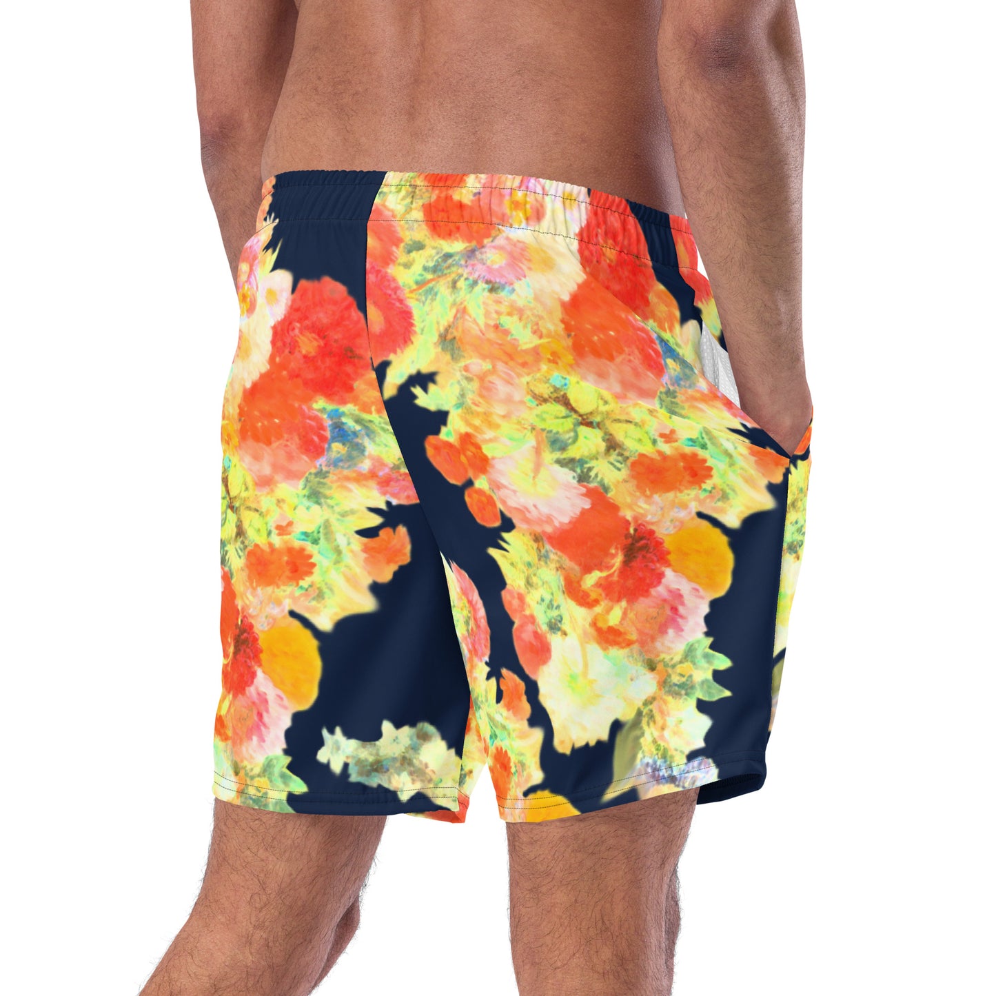 Wonder of Love Floral Print Men's swim trunks