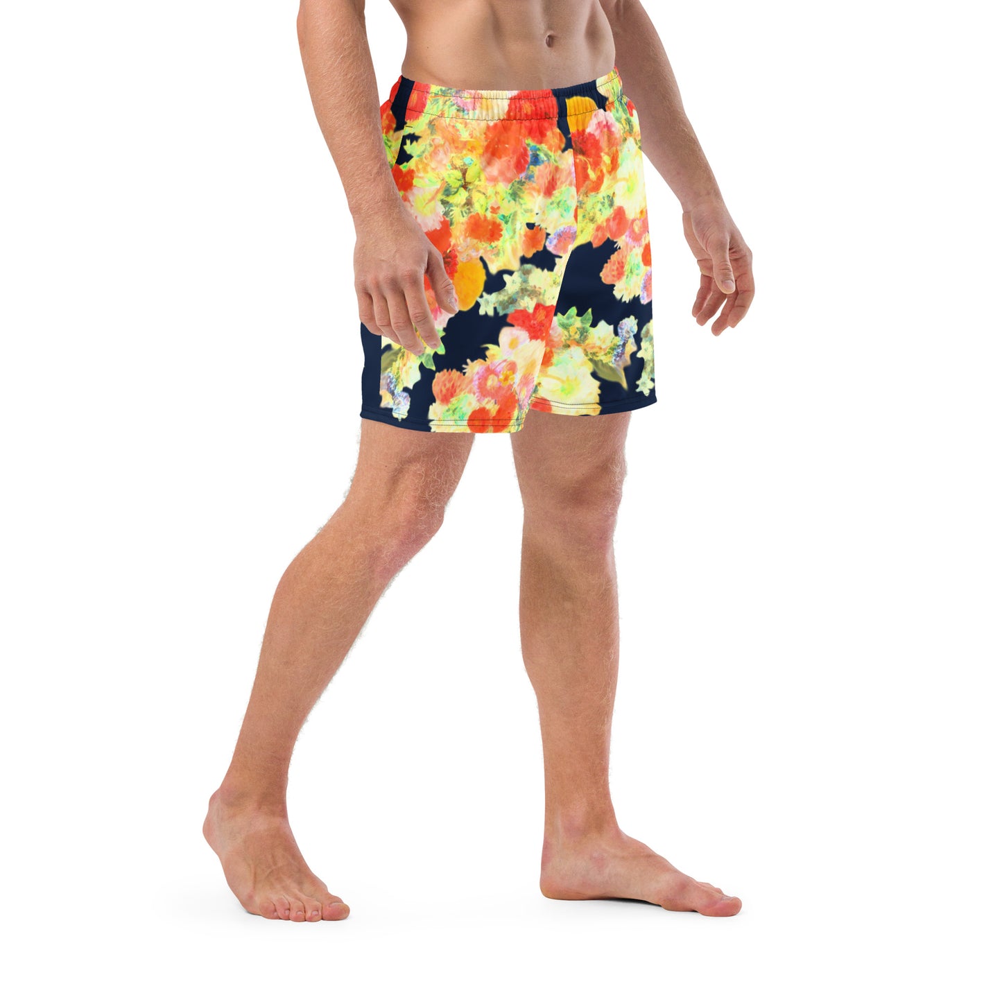 Wonder of Love Floral Print Men's swim trunks