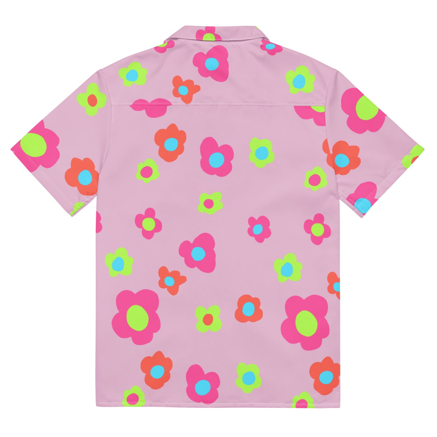 Floral Doodles Pink Mauve Unisex button down T-shirt