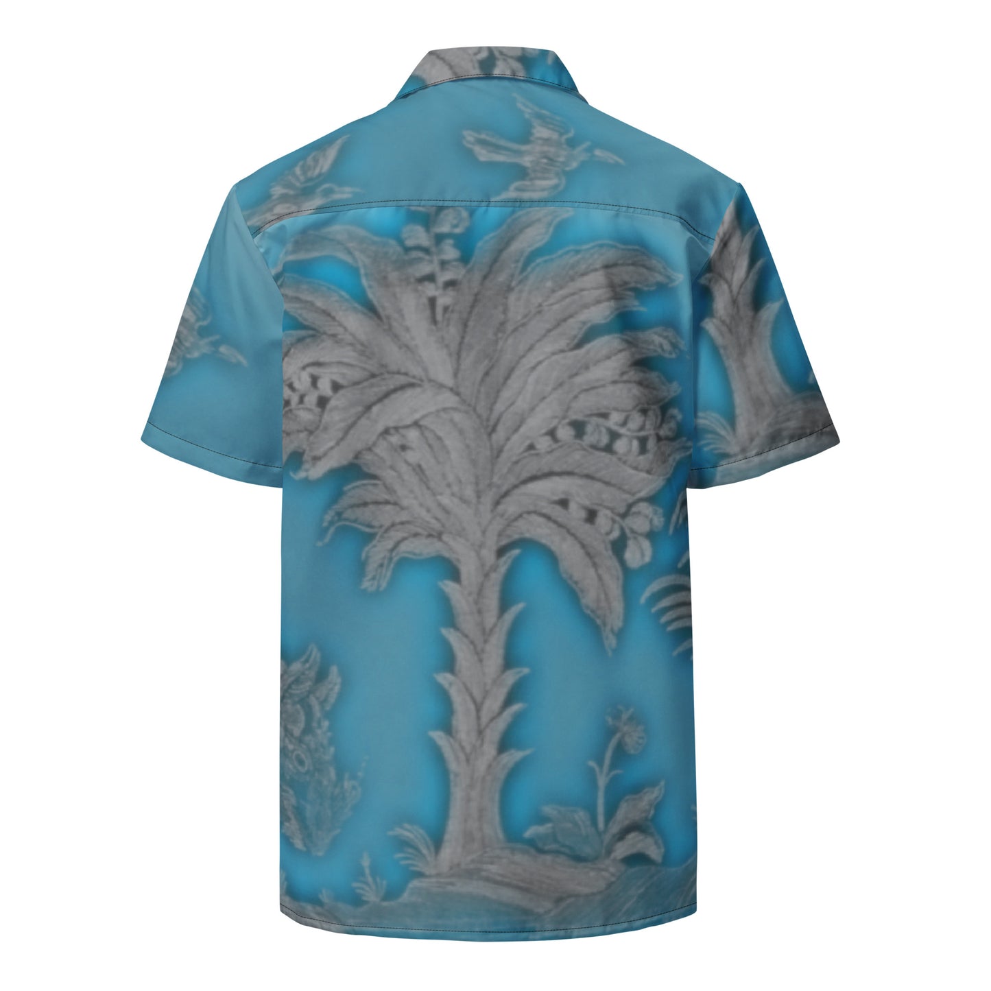 Tropical Neon Glow Rhino Unisex button down t-shirt