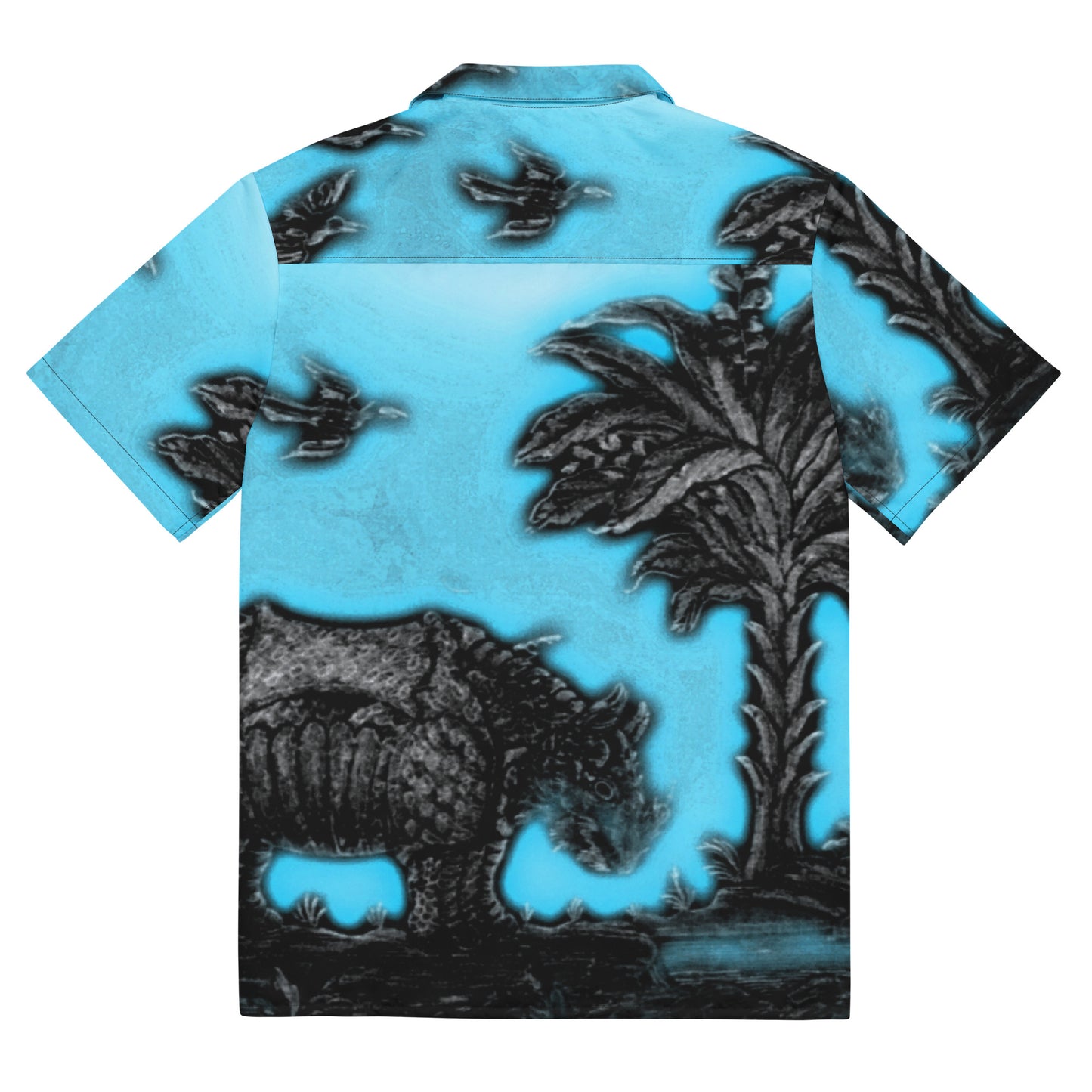 Exquisite Floral Tropical Rhino Unisex button down t-shirt