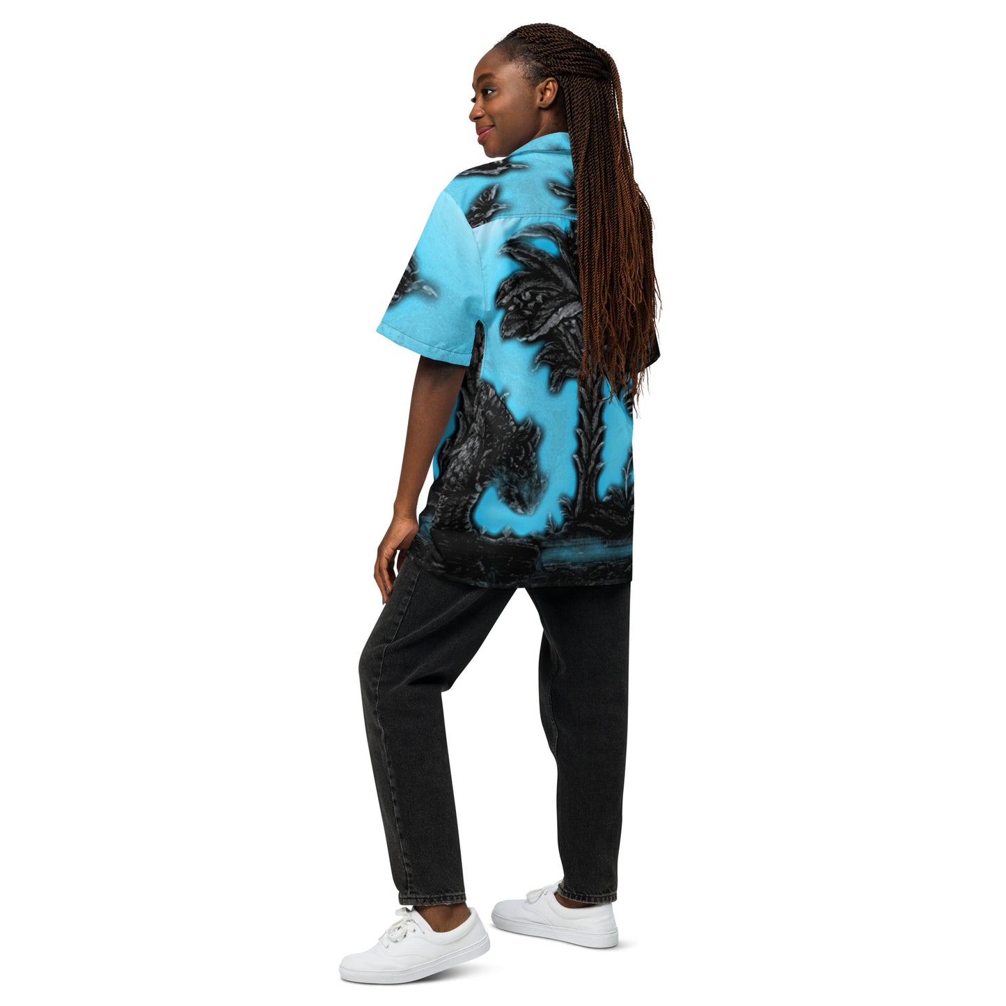 Tropical Rhino Unisex button down t-shirt