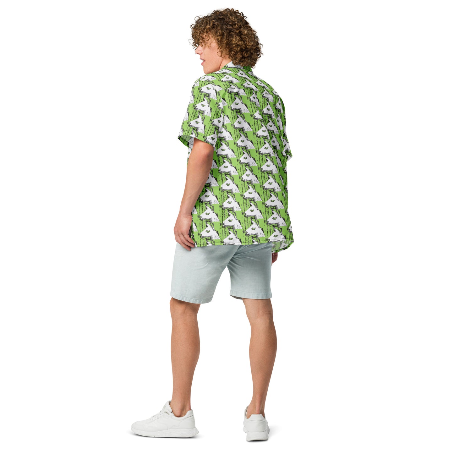 Llama Llama Unisex button down green t-shirt