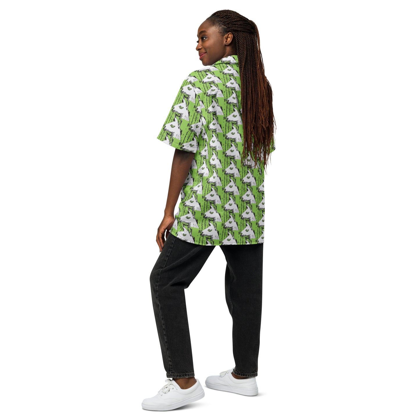 Llama Llama Unisex button down green t-shirt