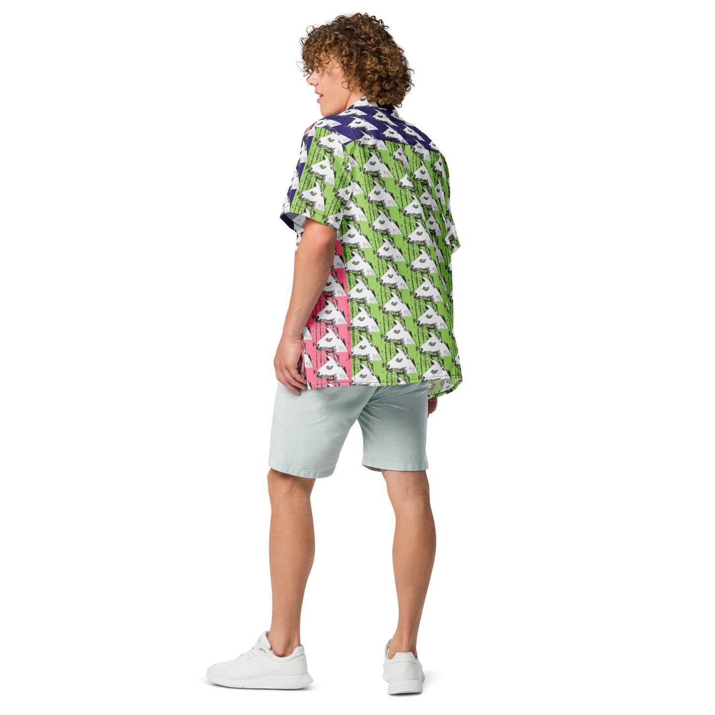 Llama Llama Unisex button down color-blocked t-shirt