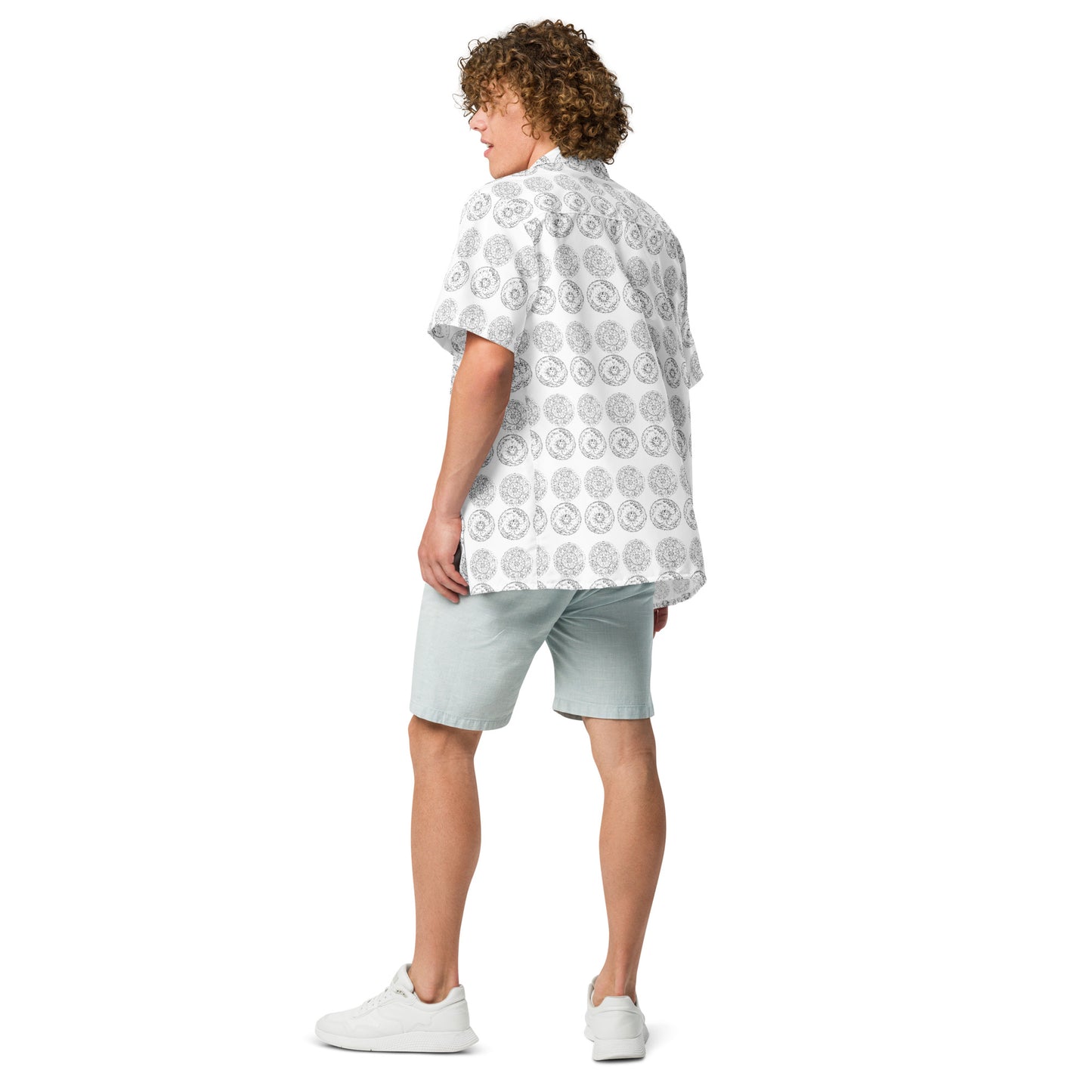 Medusa's Sea Medallion Unisex button down white shirt