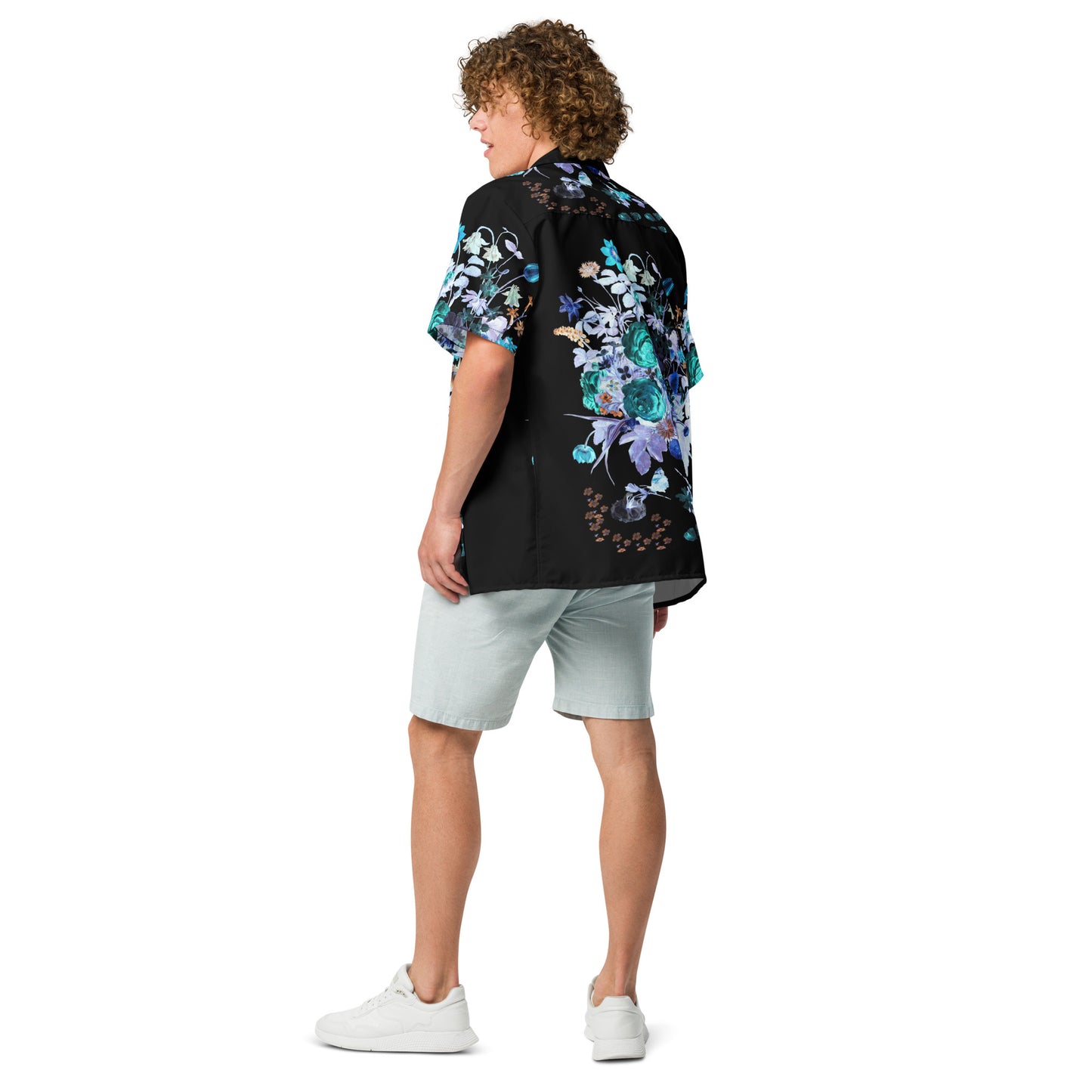 Botanical Bliss Blue Unisex Button Down Shirt
