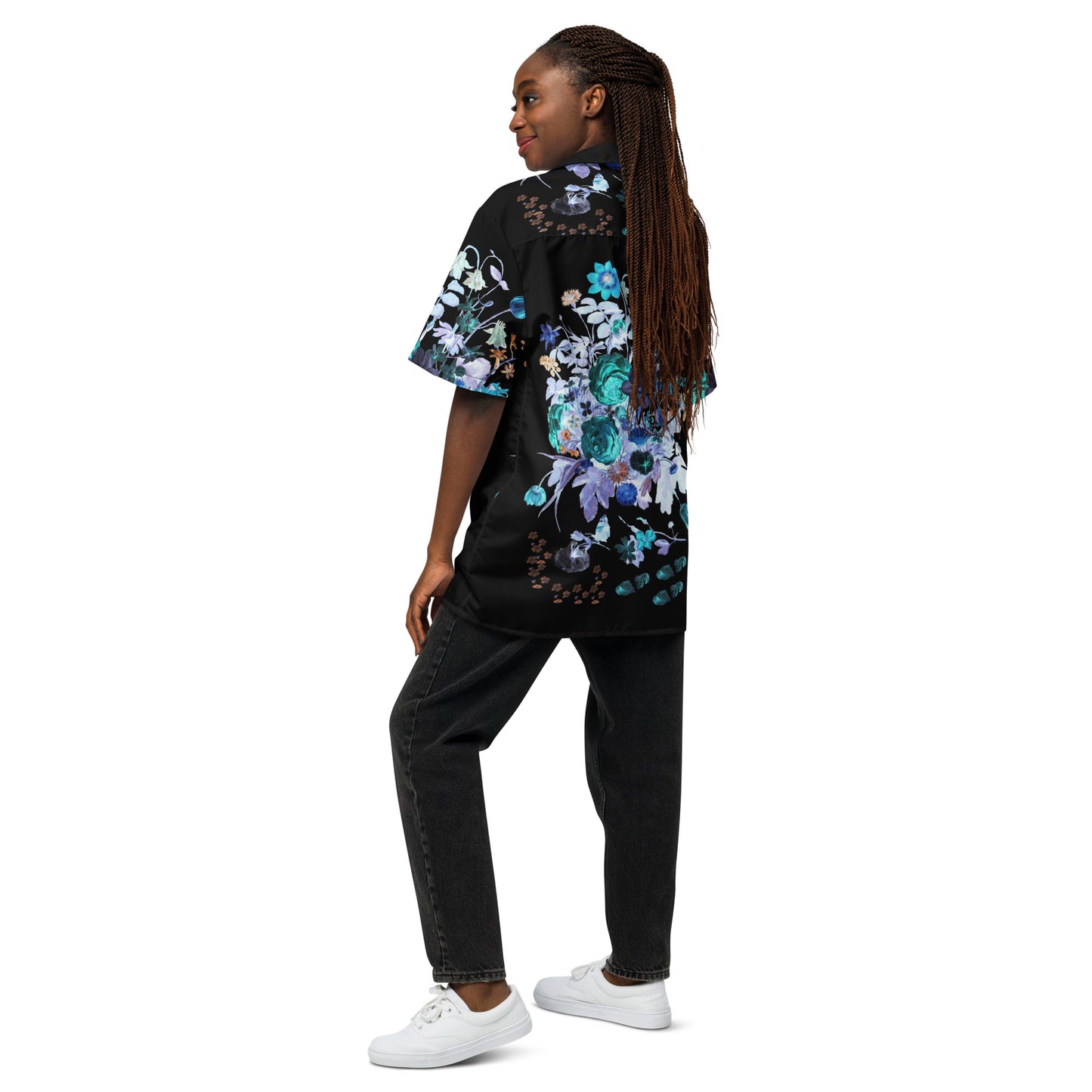 Botanical Bliss Blue Unisex Button Down Shirt