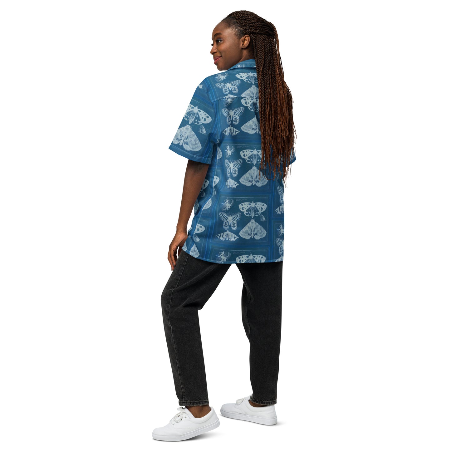 Butterflies & Bees Print Unisex Button Down Shirt
