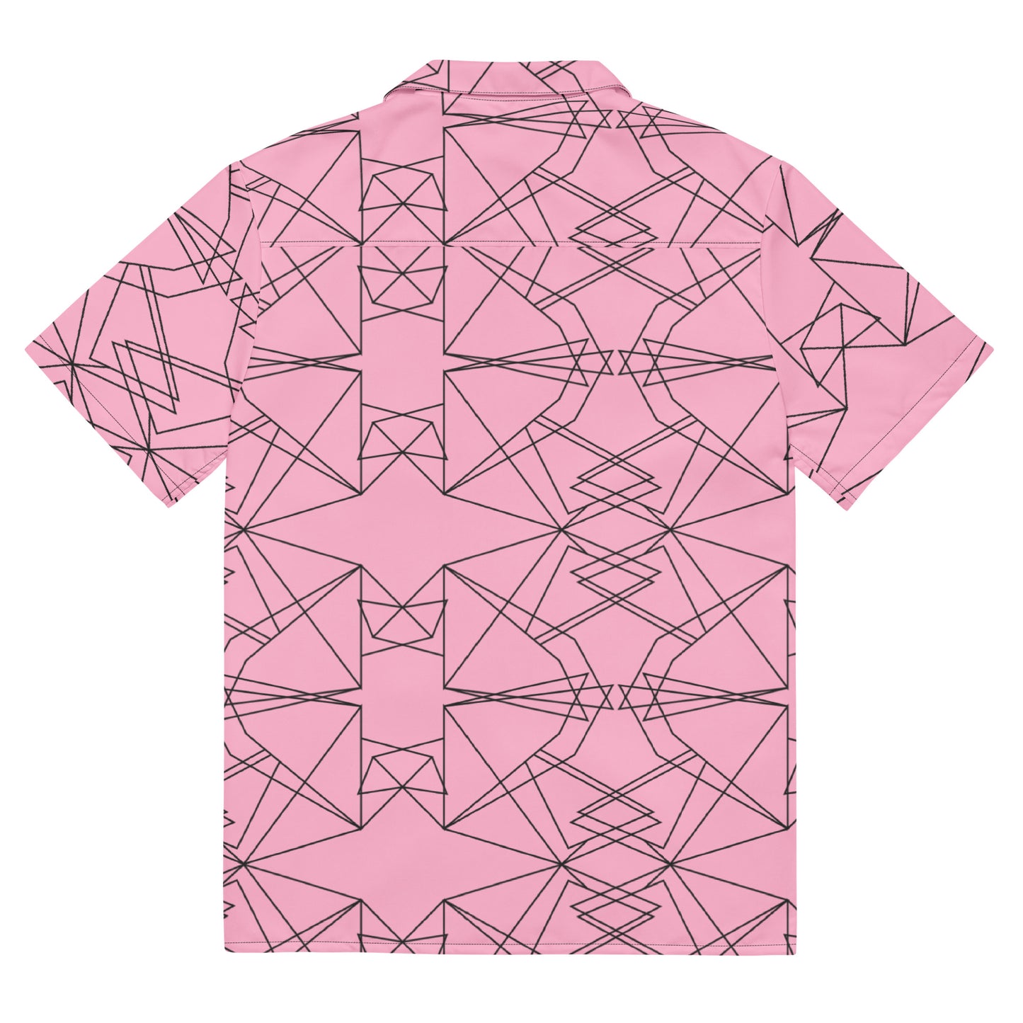 Origami Bird Geometric Pink Unisex Button-Down Shirt