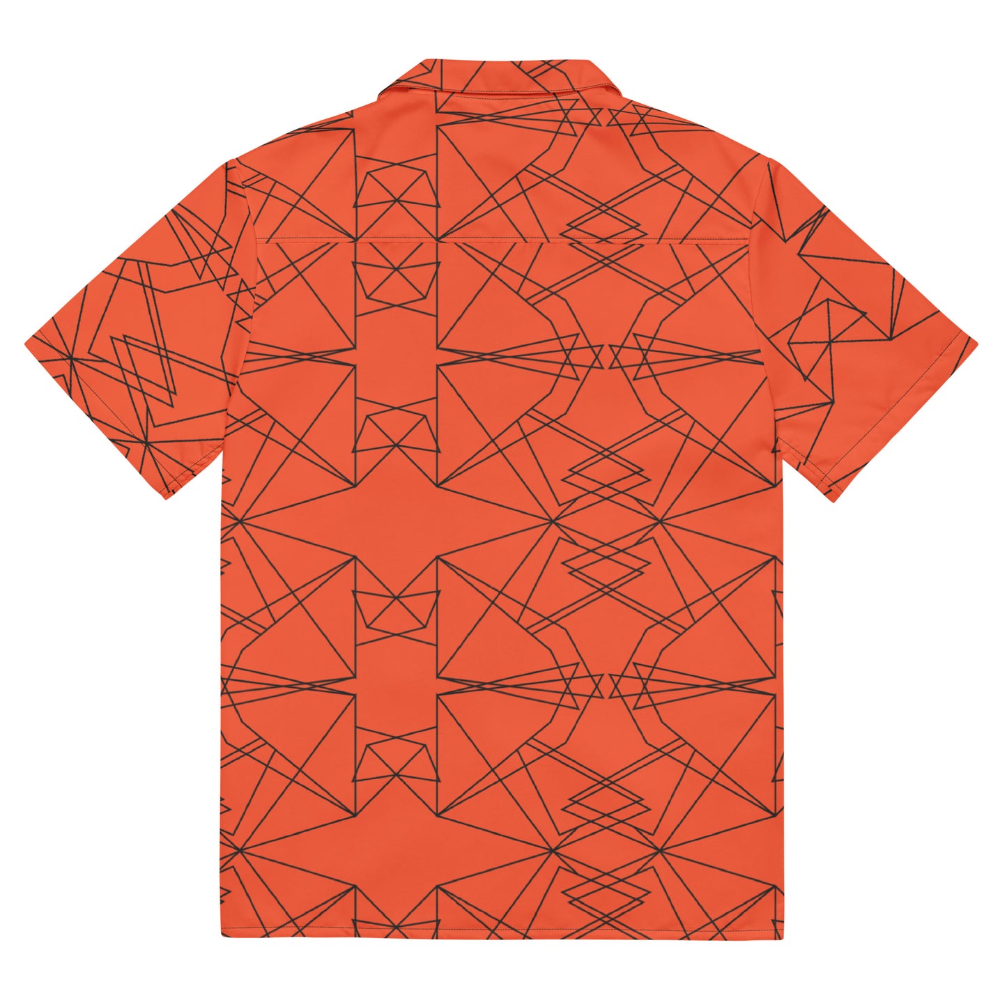Origami Bird Geometric Orange Unisex Button-Down Shirt