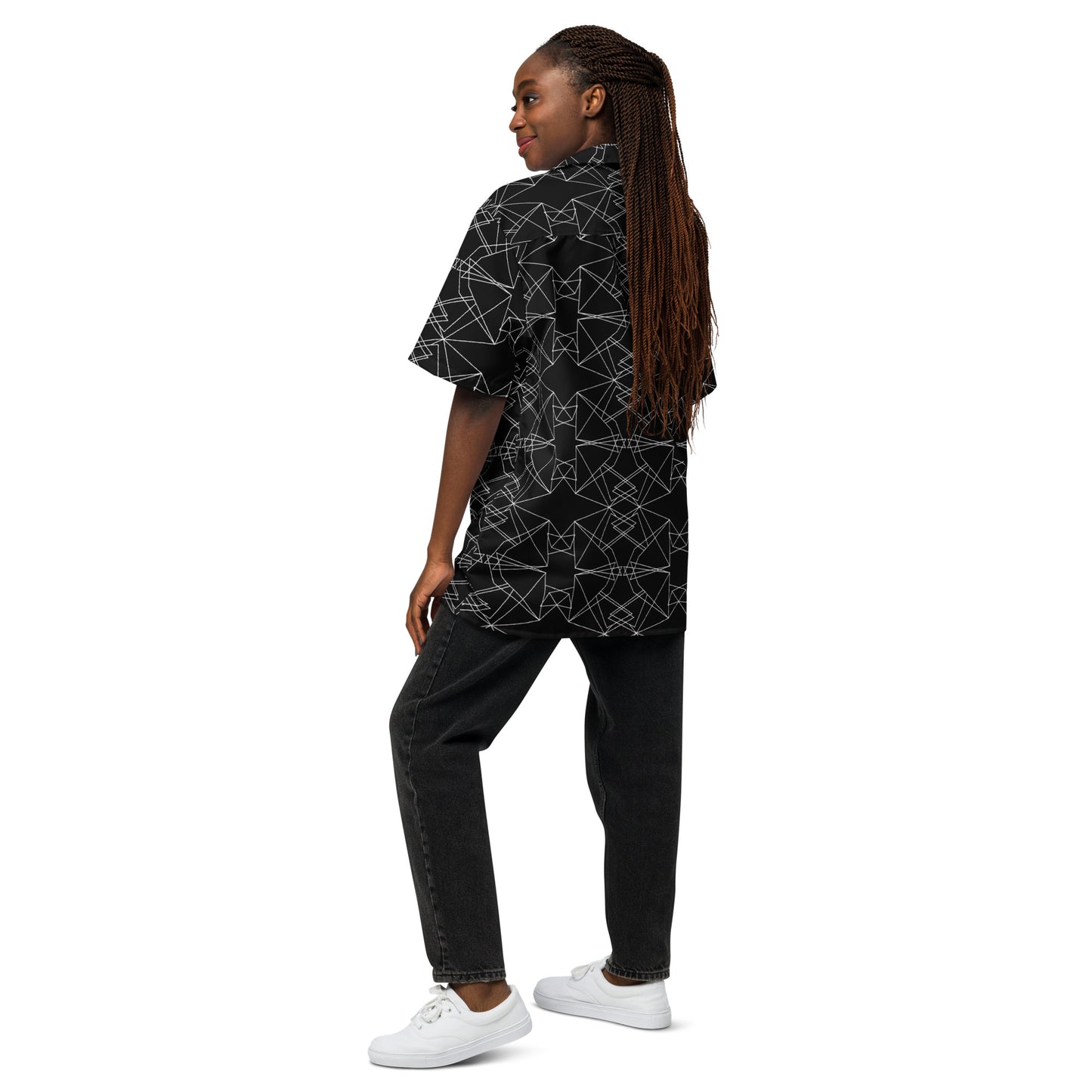 Origami Bird Geometric Diamonds Unisex Button-Down Shirt
