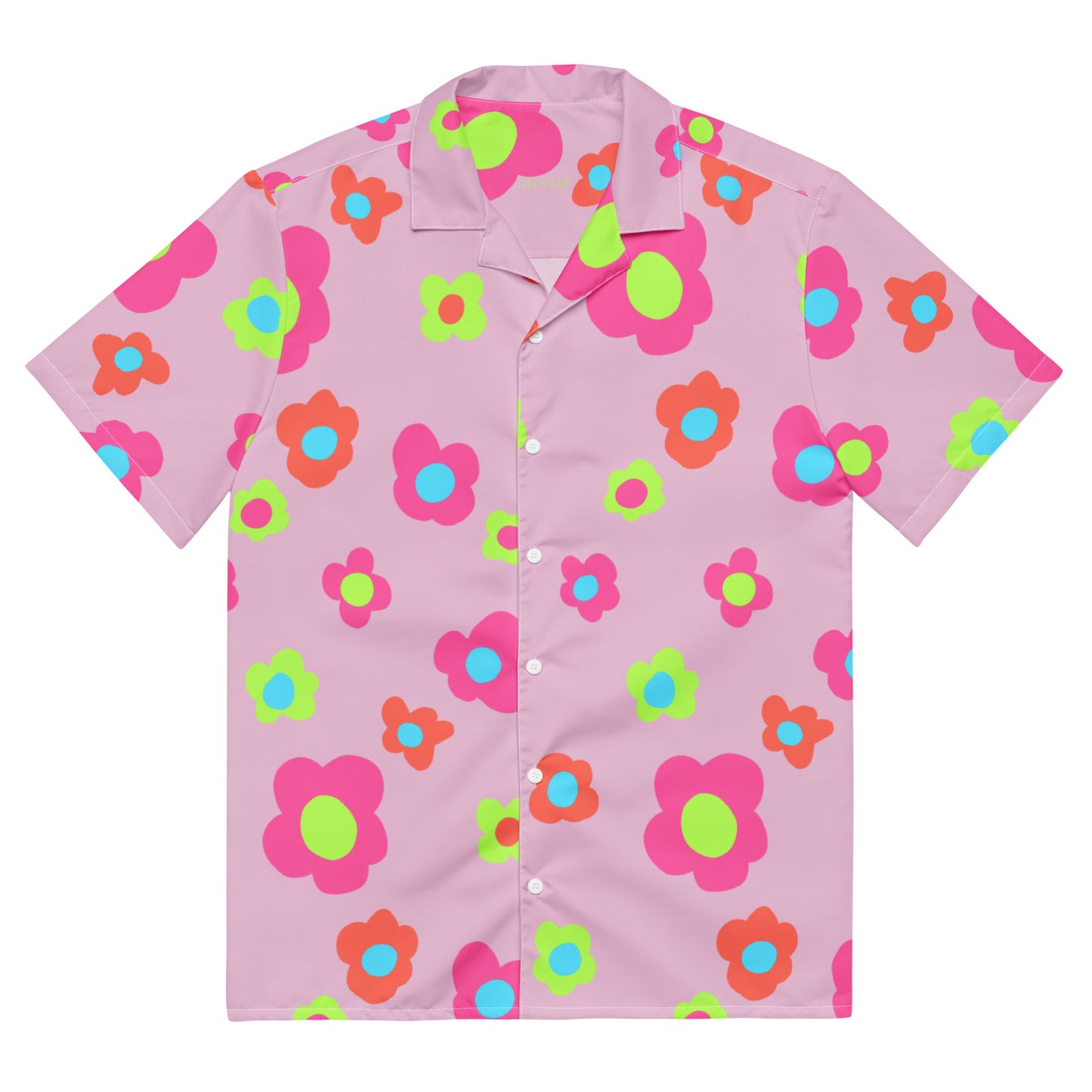 Floral Doodles Pink Mauve Unisex button down T-shirt
