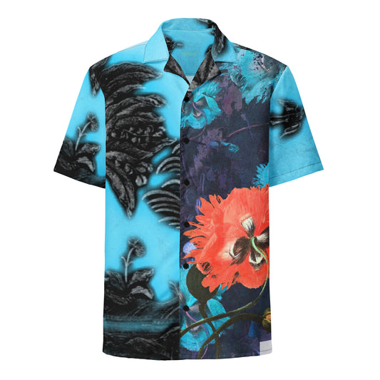Exquisite Floral Tropical Rhino Unisex button down t-shirt