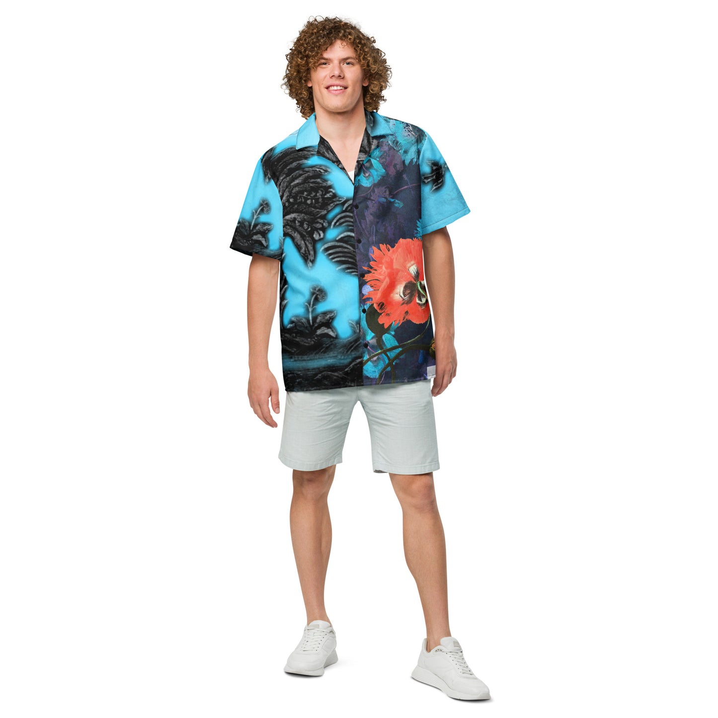 Exquisite Floral Tropical Rhino Unisex button down t-shirt