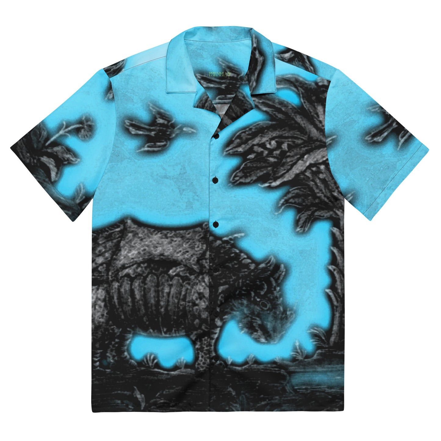 Tropical Rhino Unisex button down t-shirt