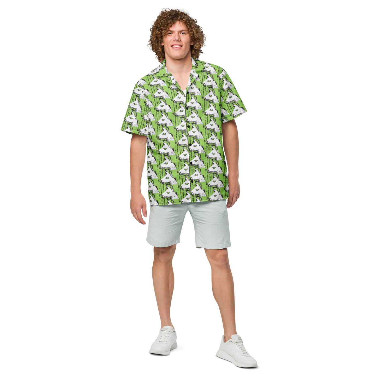 Llama Llama Unisex button down green t-shirt