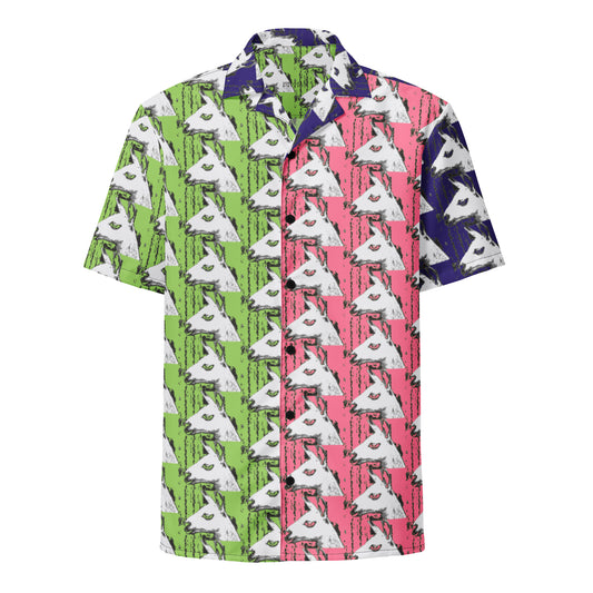 Llama Llama Unisex button down color-blocked t-shirt