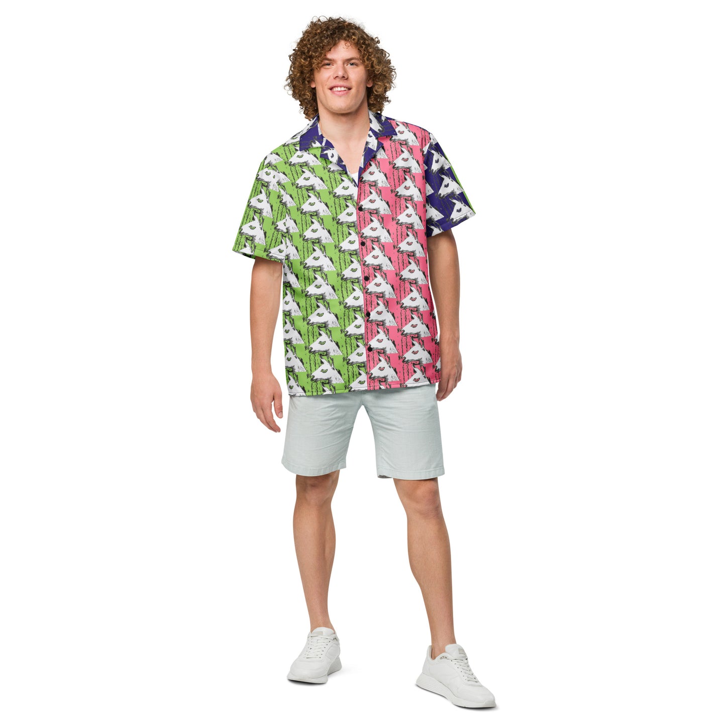 Llama Llama Unisex button down color-blocked t-shirt