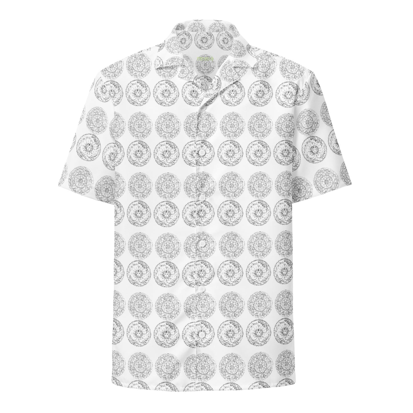 Medusa's Sea Medallion Unisex button down white shirt