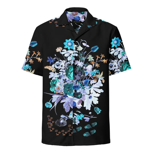 Botanical Bliss Blue Unisex Button Down Shirt