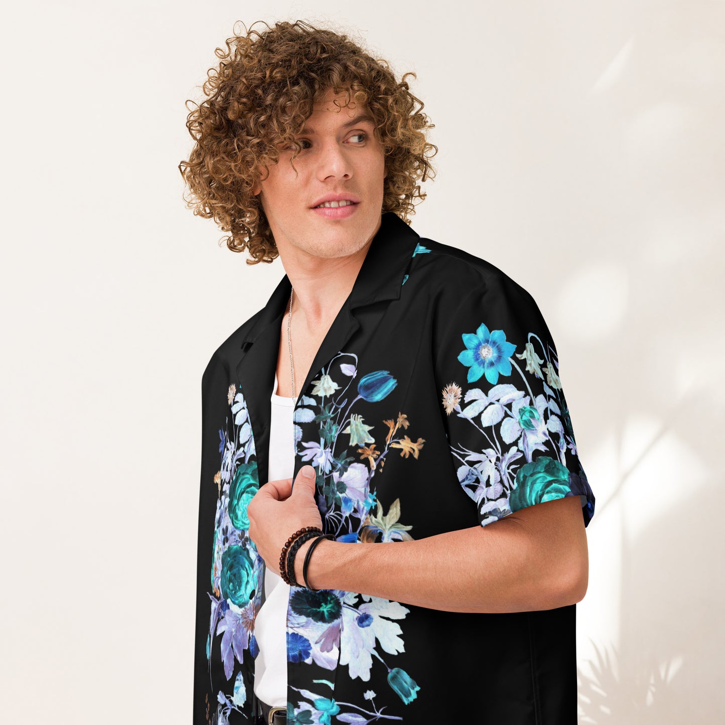 Botanical Bliss Blue Unisex Button Down Shirt