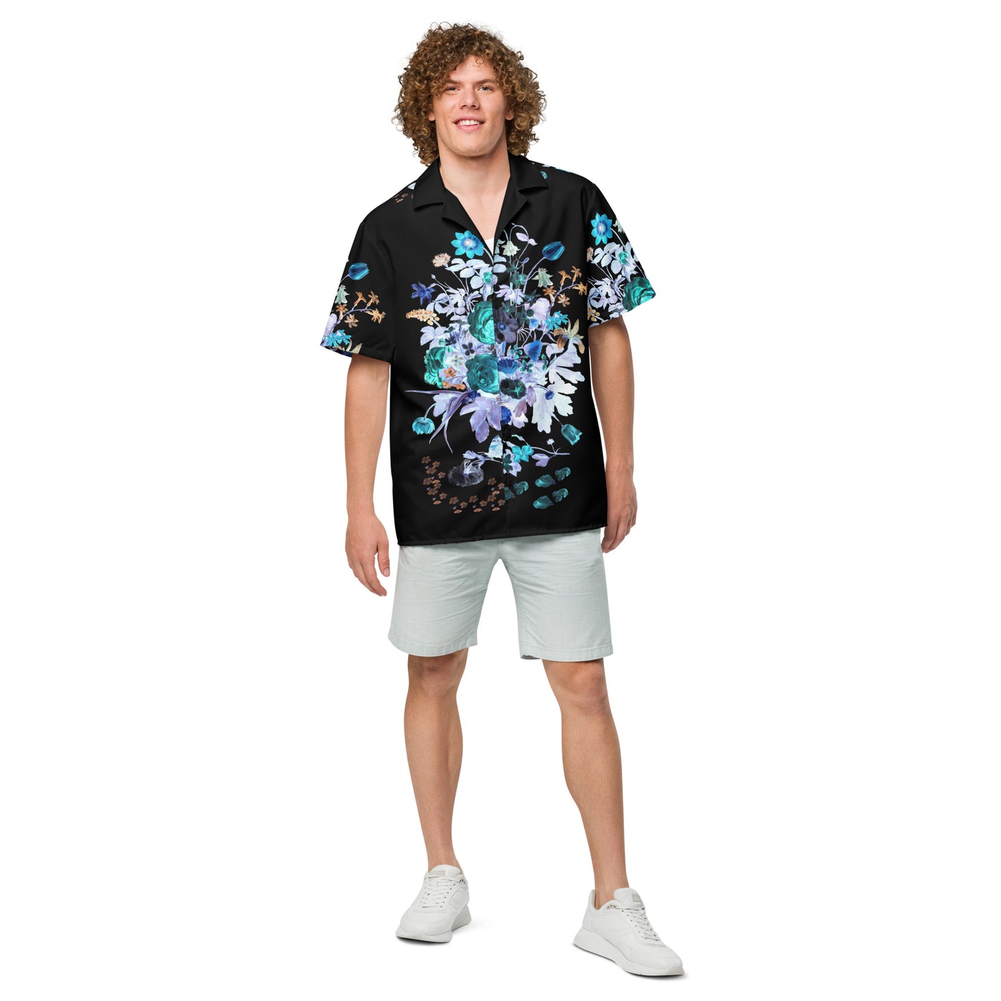 Botanical Bliss Blue Unisex Button Down Shirt