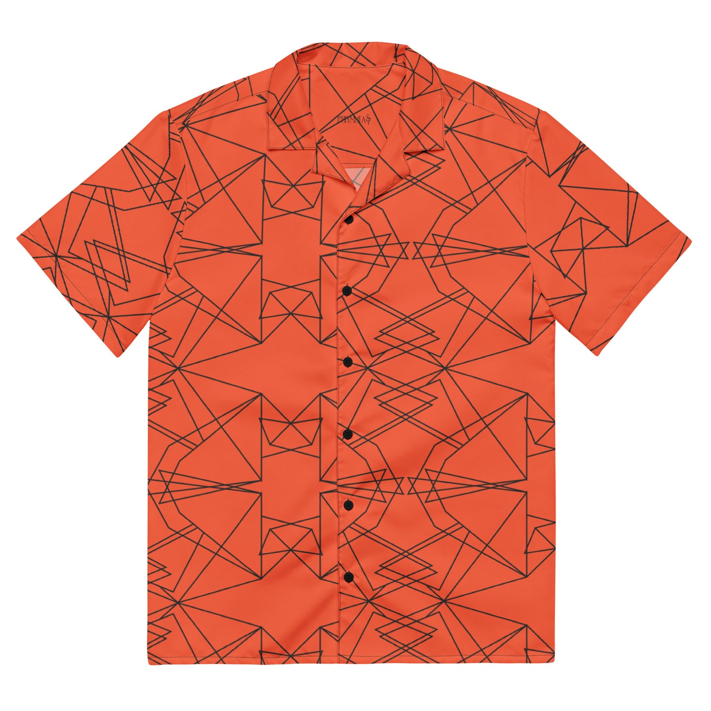 Origami Bird Geometric Orange Unisex Button-Down Shirt