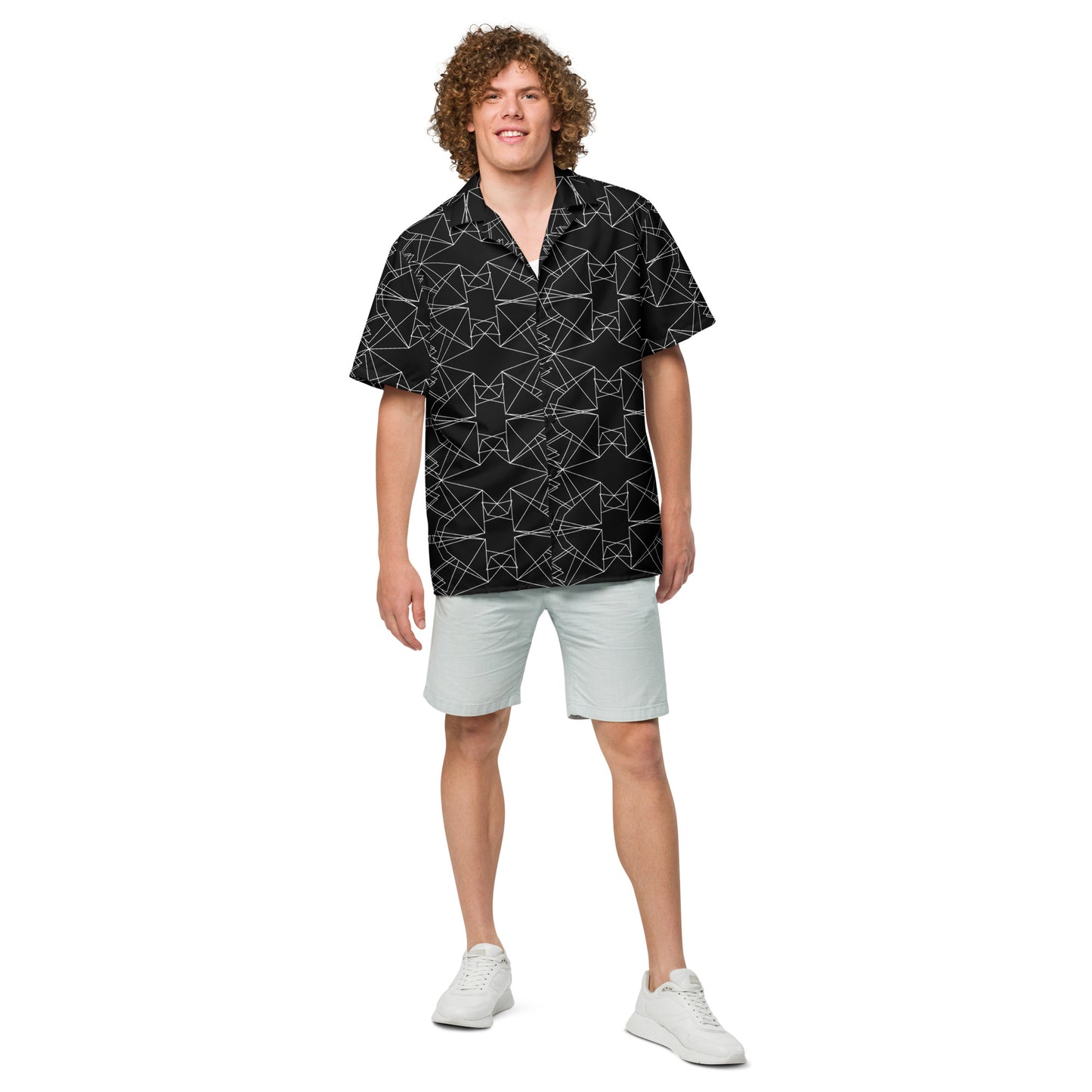 Origami Bird Geometric Diamonds Unisex Button-Down Shirt