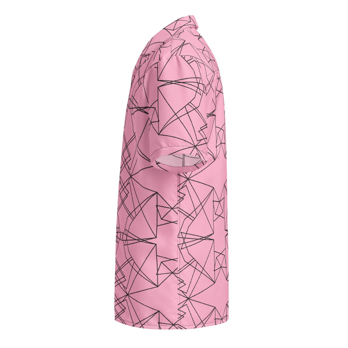 Origami Bird Geometric Pink Unisex Button-Down Shirt