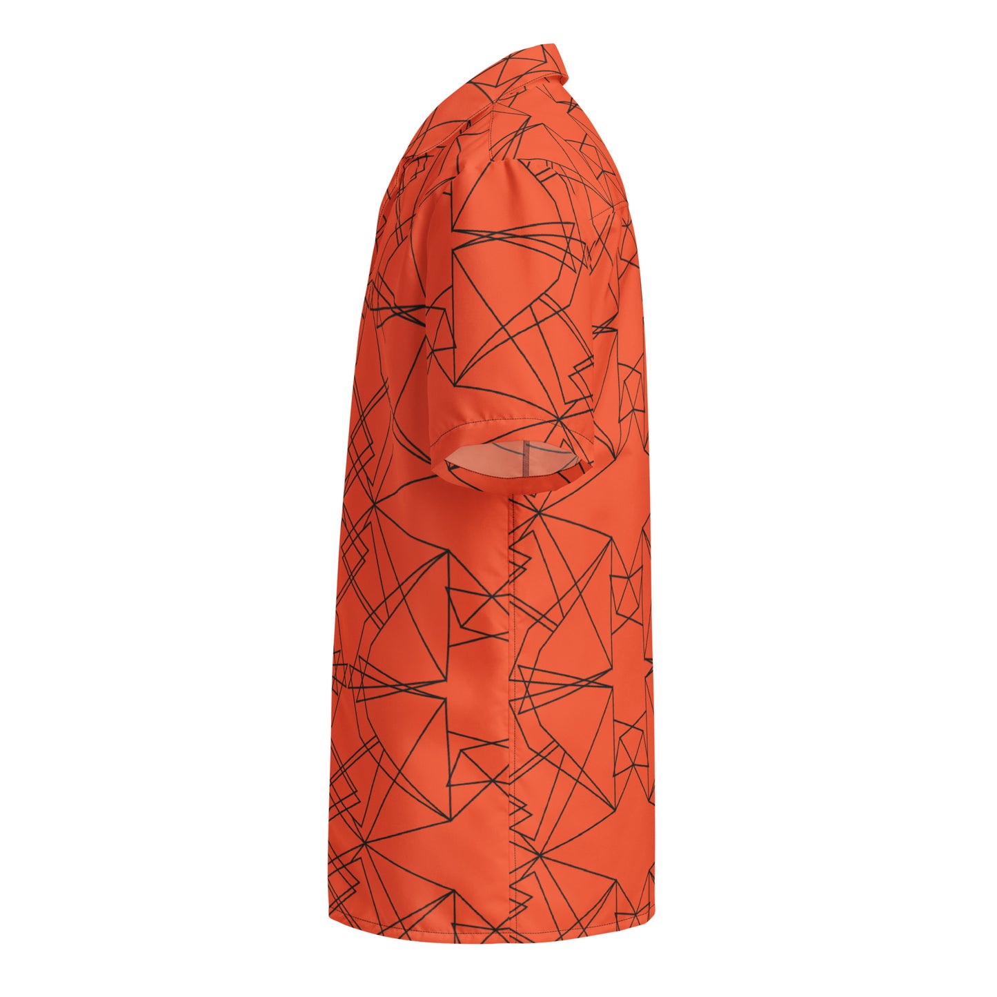 Origami Bird Geometric Orange Unisex Button-Down Shirt