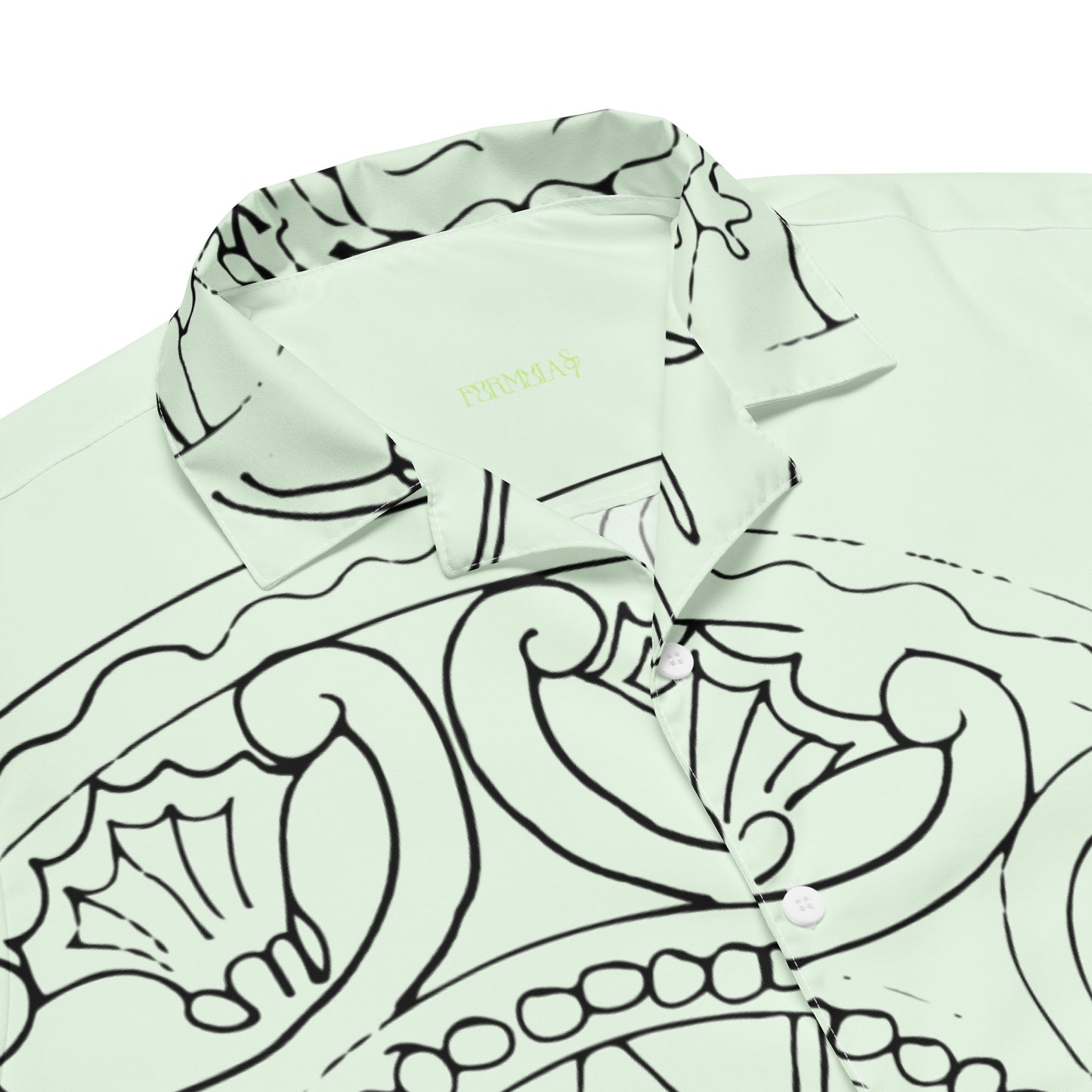 Medusa's Sea Medallion Unisex button down mint green shirt