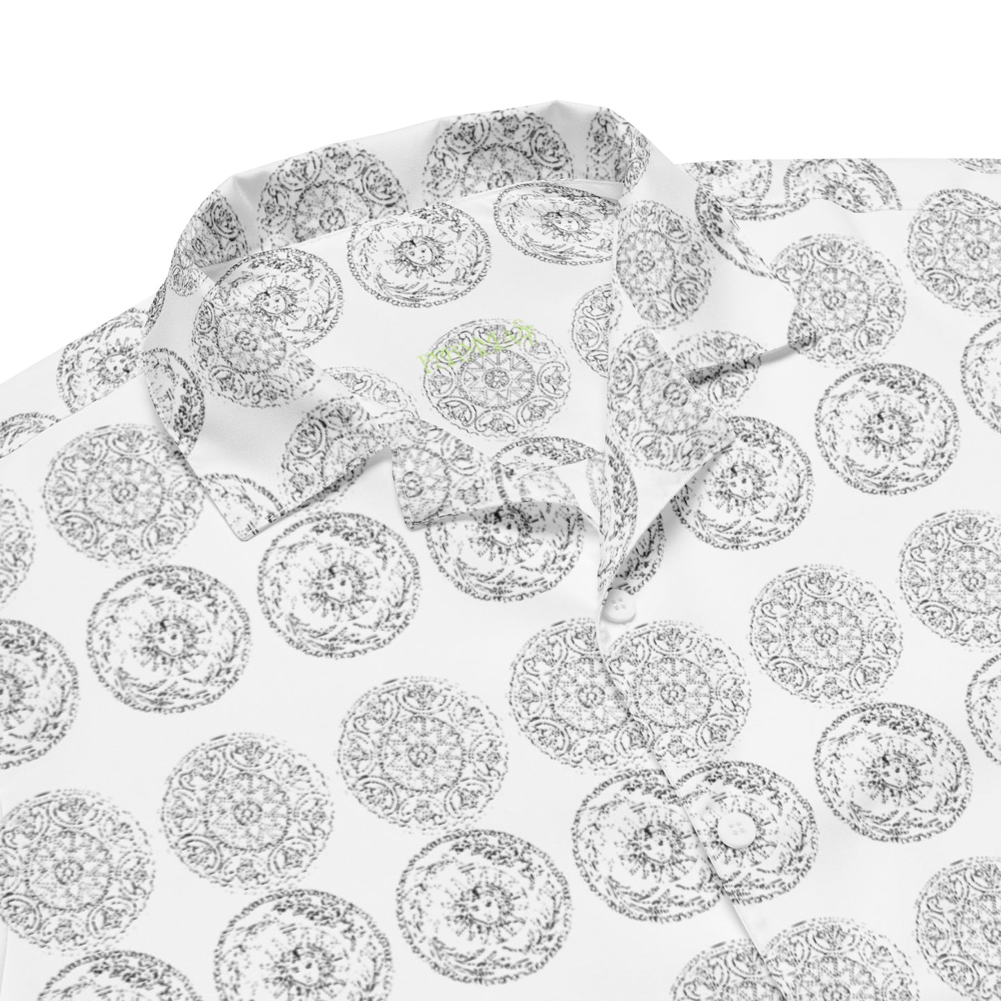 Medusa's Sea Medallion Unisex button down white shirt