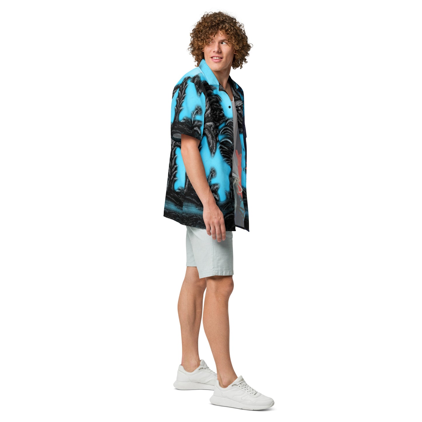 Exquisite Floral Tropical Rhino Unisex button down t-shirt