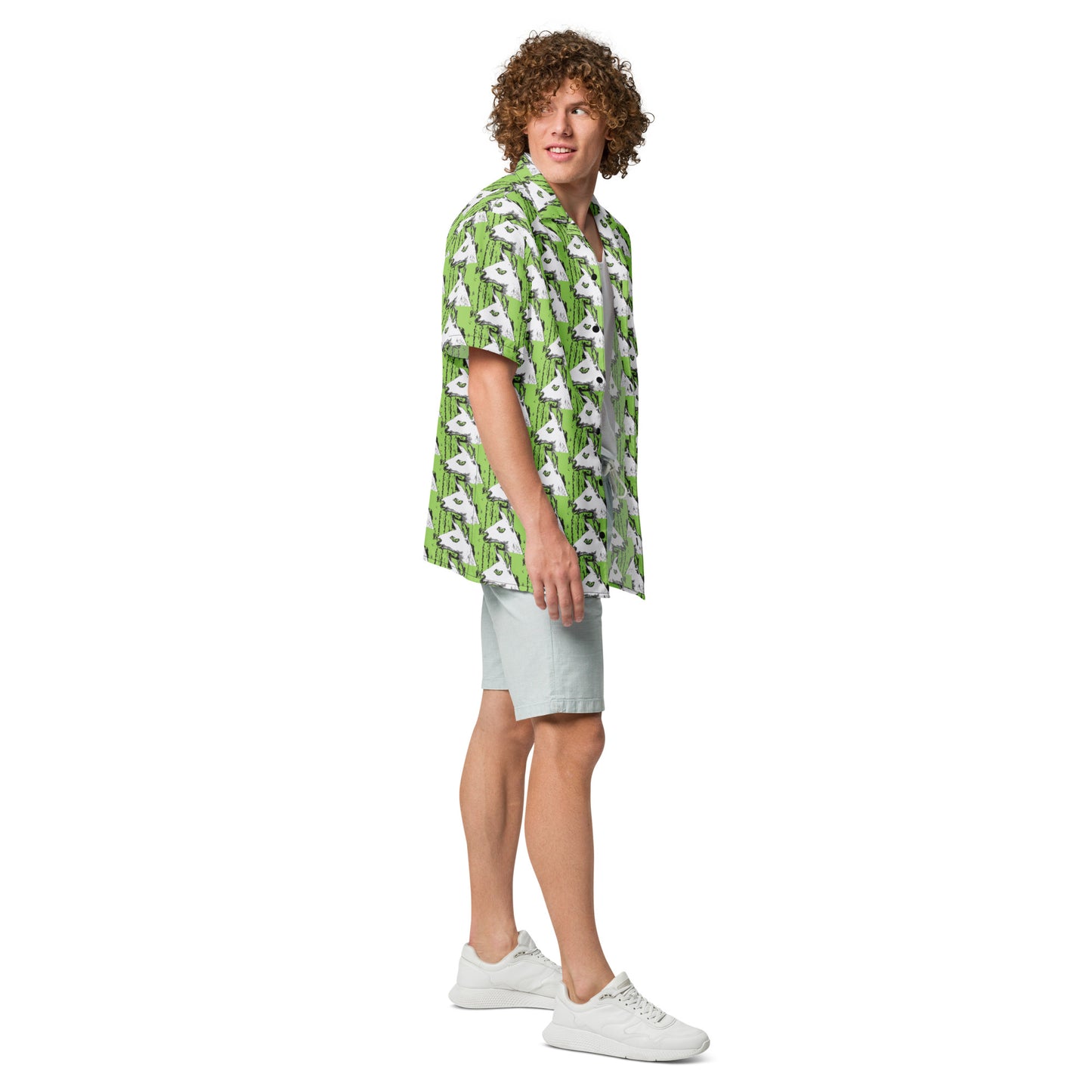 Llama Llama Unisex button down green t-shirt